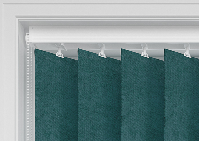 Flori Faux Suede (Blackout), Deep Teal - Vertical Blind - Image 8